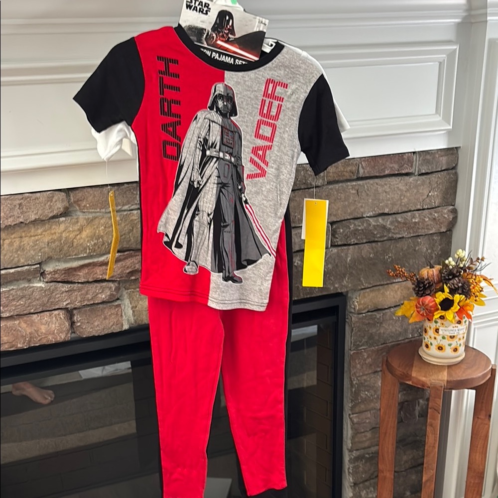Star Wars Red and Black Pajama Set with Darth Vader Design
